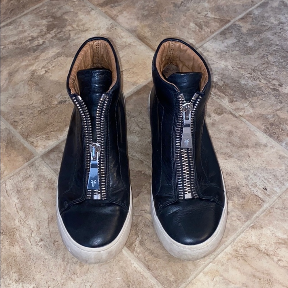 Frye leather Lena Zip Sneakers